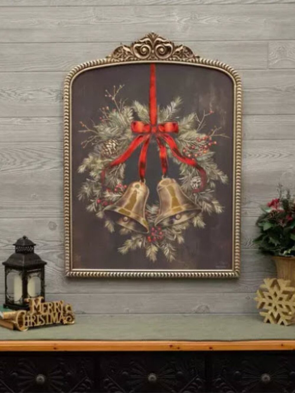 NEW - Gold Framed Christmas Wall Art